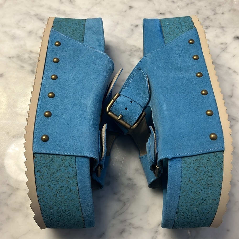 Free People x Intentionally Rule Breaker Suede Sandals Size 9 NIB - Picture 6 of 16